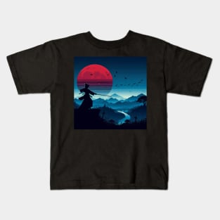 Samurai Silhouette #6 Kids T-Shirt